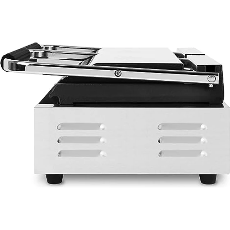 VERTES Kontaktgrill doppelt, Gusseisen Grillplatte oben gerillt/unten flach, 3600 W Gastro Multigrill für Fladenbrot, Fleisch, Gemüse, Sandwich, Edelstahlgehäuse, regelbar 0-300°C, teflonbeschichtet – Bild 3