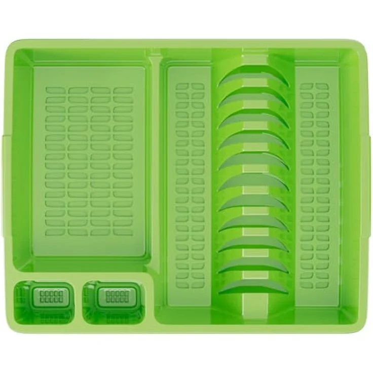 Wellgro Geschirrständer »Abtropfgestell, Reinigungsbürste und 10 Schwämme - ca. 44 x 35 x 9 cm (LxBxH) - Abtropfgitter - Abtropfschale - Geschirrständer - Geschirrkorb - Abtropfkorb« – Bild 5