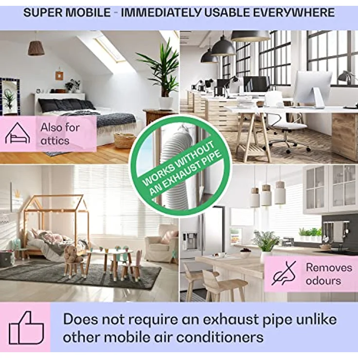 Klarstein Ventilatorkombigerät IceWind Plus Smart 4-in-1 Luftkühler, mit Wasserkühlung & Eis mobil Klimagerät ohne Abluftschlauch, WiFi-Steuerung, Ionisator, 2 Kühlakkus, Fernbedienung, 65 Watt, weiß – Bild 5