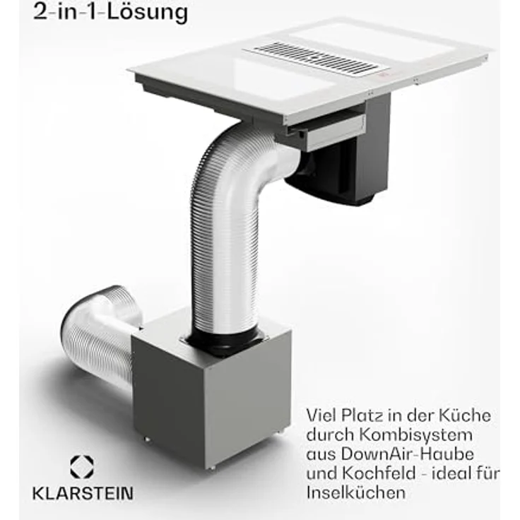Klarstein Full House 77 DownAir System, Induktionskochfeld mit integriertem Dunstabzug, 391m³/h Luftstrom, Touch Control, Energieklasse A+ – Bild 6