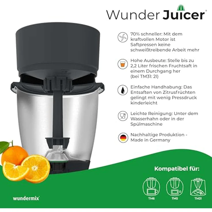 Wundermix WunderJuicer, Saftpresse für Thermomix TM6, TM5, TM31 – Bild 3