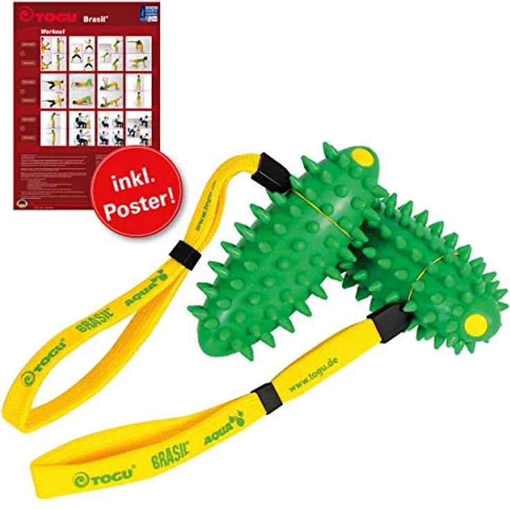 Togu Brasil Aqua, Massagegerät 2er-Set mit optimierter Gewichtsfüllung für Tiefenmuskulaturtraining und Aquagymnastik