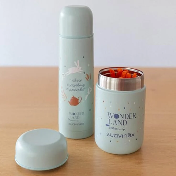 Suavinex 303311 Thermosflasche für Flüssigkeiten, 500 ml, grün, aus 100% Edelstahl mit luftdichtem Verschluss und Temperaturhaltefunktion bis zu 6 Stunden – Bild 4