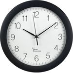 Hama Wanduhr Funk (30cm große Küchenuhr, leise Funkuhr mit großem Ziffernblatt, analoge Wohnzimmeruhr inkl. Batterie) schwarz