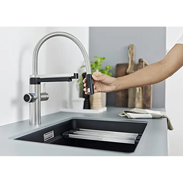 BLANCO drink.filter EVOL-S Pro PVD Steel | Wasseraufbereitungssystem | Veredeltes gefiltertes Wasser | Click & Touch Mengeneinstellung | Separater Auslauf für gefiltertes Wasser | Armatur – Bild 5