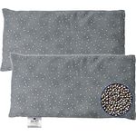 SHD Rapssamenkissen Körnerkissen für die Mikrowelle geeignet, 14x28 cm gefüllt mit Raps - Wärme, Kälte für Nacken und Schulter, Bezug aus Baumwolle, Made in Germany, Spacegrau 2x Set