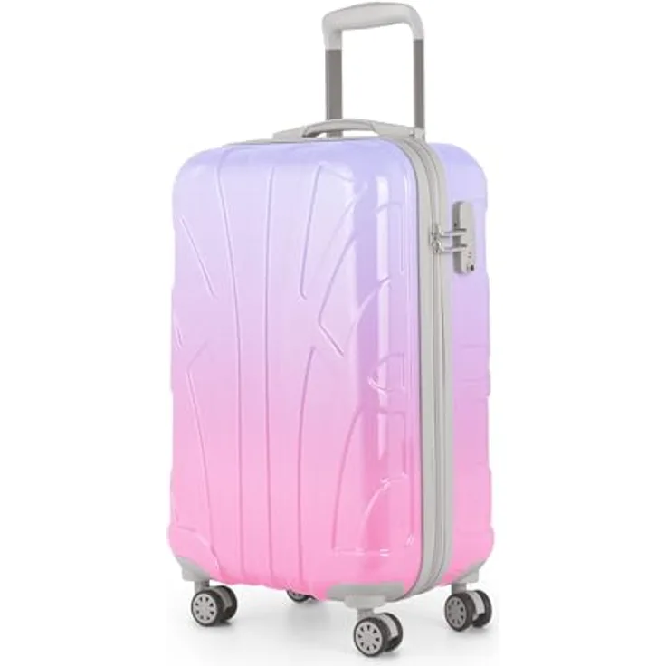 suitline Handgepäck Hartschalen-Koffer Trolley Rollkoffer, 55 cm, 34 Liter, PC glänzend, Gradient Design Sakura