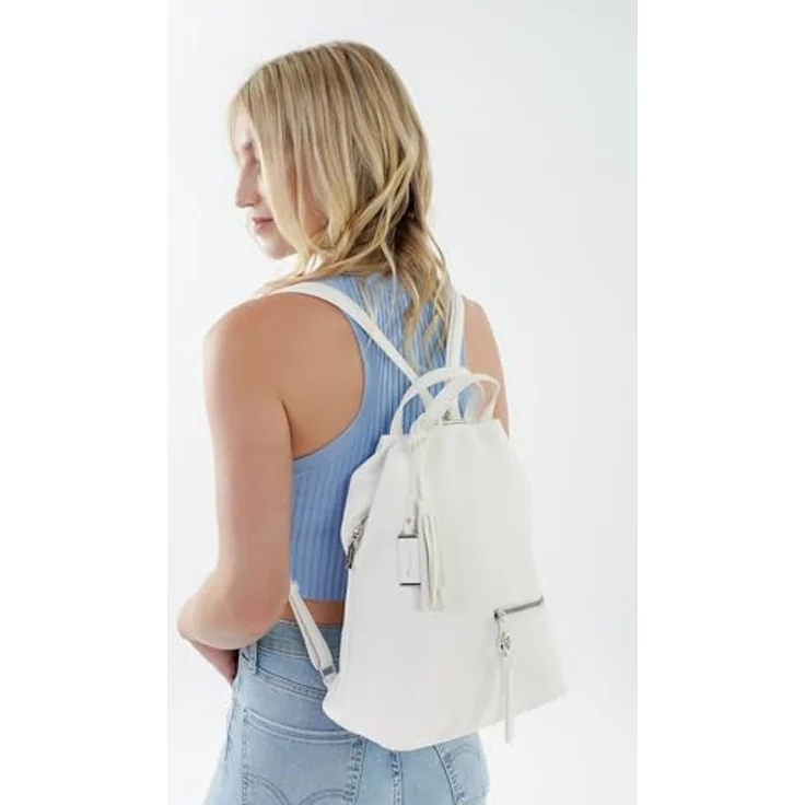 Tamaris Cityrucksack TAS Nele, Damenrucksack mit Echtleder-Optik, Reißverschluss-Fach, Feinsynthetik, schwarz – Bild 4