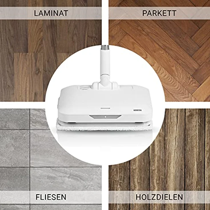 N8WERK Akku-Vibrationsmopp, elektrischer Wischmopp, Bodenwischer, Moonlight White Edition (01932) – Bild 3