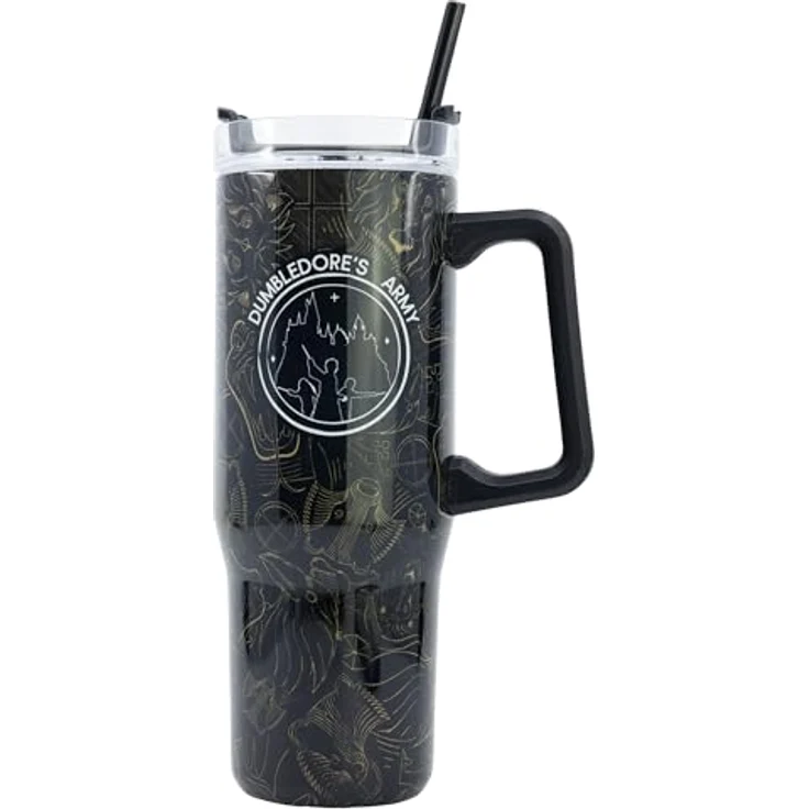 Harry Potter Isolierte XL-Trinkflasche, Edelstahl 940ml mit Griff und drehbarem Trinkverschluss, auslaufsicher – Bild 1