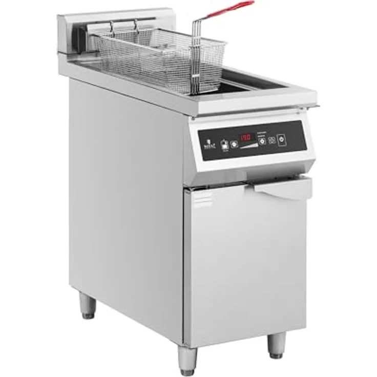 Royal Catering Induktionsfritteuse 30L Gastro 380V Timer LED, 10000 W, Silbern – Bild 1