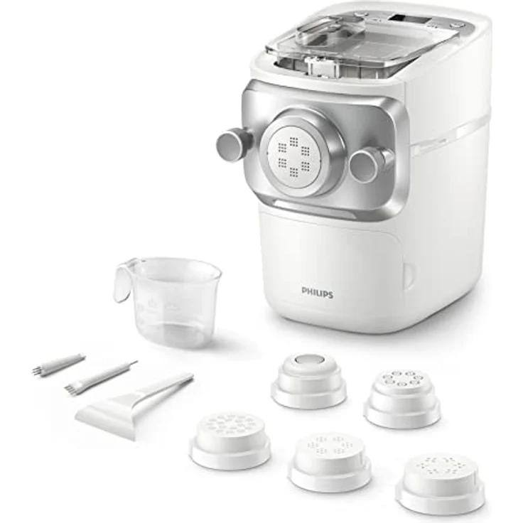 Philips Nudelmaschine Serie 7000 - ProExtrude-Technologie, Vollautomatisch, Perfekte Mischtechnologie, 6 Formscheiben, Weiß (HR2660/00) – Bild 1