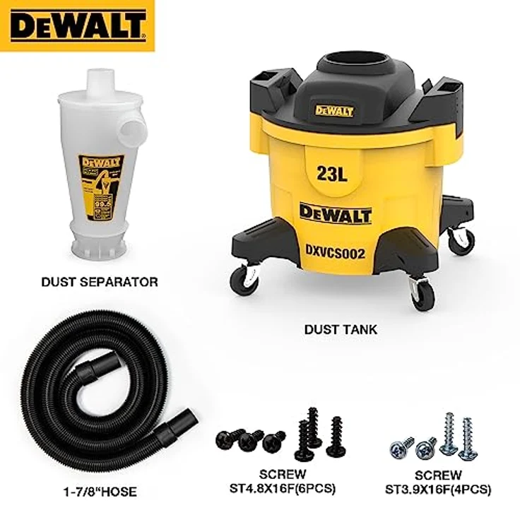 DeWalt DXVCS002 Zyklon Staubsauger Filter mit 23L Staubtank für die Werkstatt, Nass- und Trockensauger – Bild 4