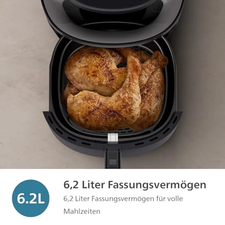 Philips Airfryer 6.2L NA330/00, Heißluftfritteuse mit 6,2 Liter Fassungsvermögen – Bild 3