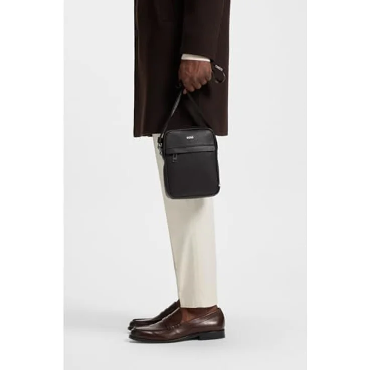 Hugo Boss Zair Zip Umhängetasche, Polyester und Leder, 17 x 22 x 6 cm, Herren – Bild 4