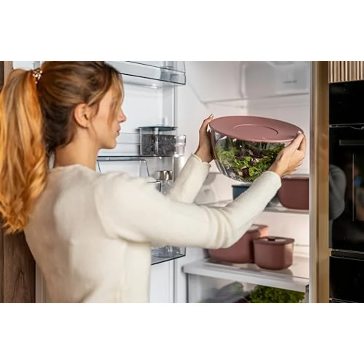 Guzzini Spin&Store Salatschleuder mit Deckel, frischerhaltend, 26 cm, Malve, Made in Italy – Bild 4