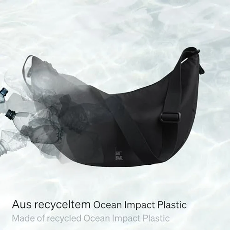 Got Bag Umhängetasche, Moon Bag L - Schwarz, wasserabweisend, recyceltes Polyester, 12l Volume – Bild 2