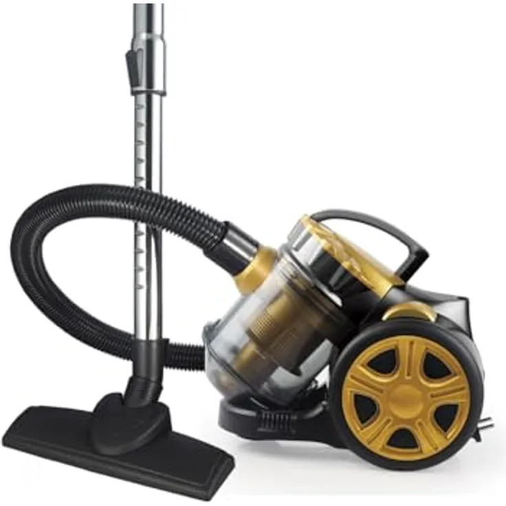Elta Zyklon-Bodenstaubsauger Gold Edition, 800 W, beutellos, HEPA Filter, 360° drehbarer Schlauch, 2-Liter Staubbehälter