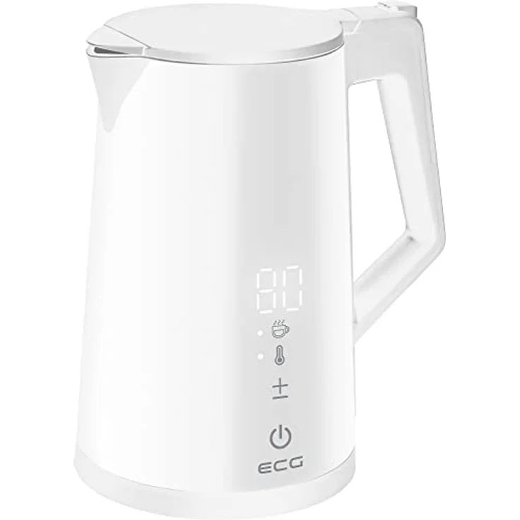 ECG RK 1893 Digitouch White, Wasserkocher mit 1,7 Liter Volumen und genauer Temperatureinstellung – Bild 1