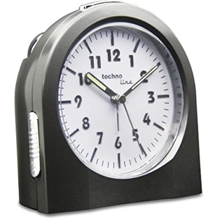 TECHNOLINE Model 3 XL, Analoger Wecker mit mechanischer Glocke, schwarzer Farbgebung und Schlummerfunktion – Bild 2