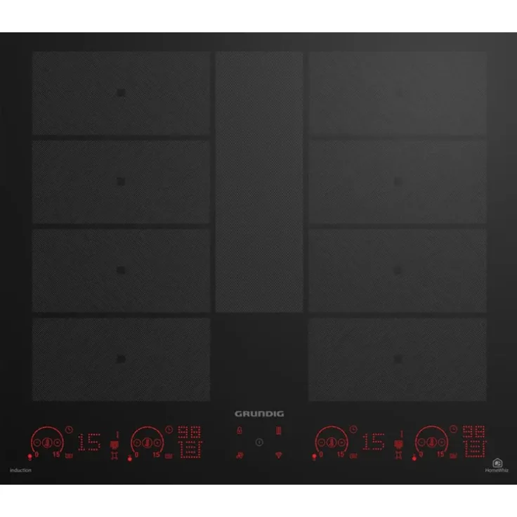 Grundig Flex-Induktions-Kochfeld GIEI638980INH, 60 cm, Schwarz, PowerBoost, 2 Flexizonen