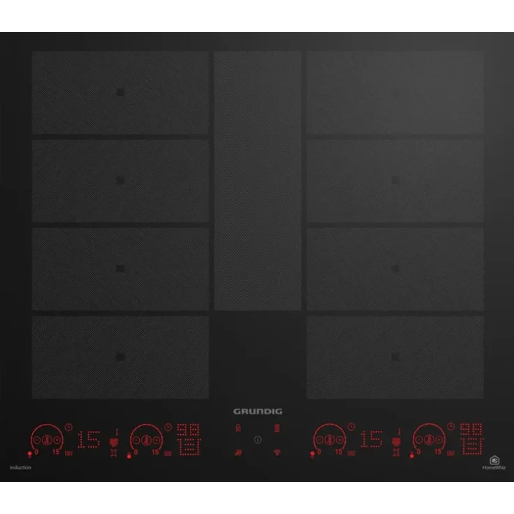Grundig Flex-Induktions-Kochfeld GIEI638980INH, 60 cm, Schwarz, PowerBoost, 2 Flexizonen