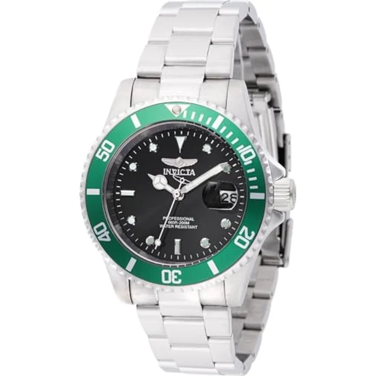 Invicta Pro Diver 47353, Edelstahl Herren Quarzuhrwerk, 40mm, schwarzes Zifferblatt, 20 bar wasserdicht, 2 Jahre Garantie – Bild 1