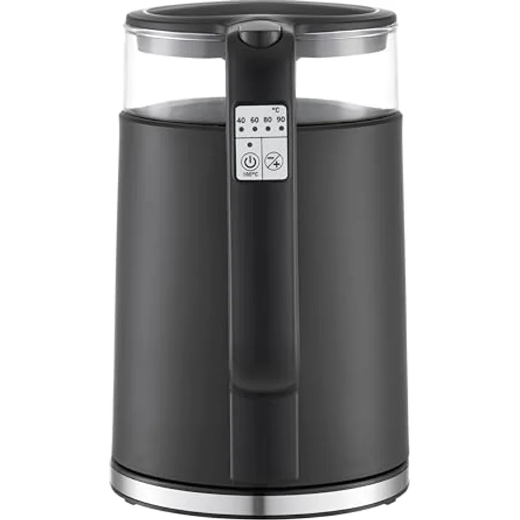 grossag Wasserkocher WK 24.07, Schwarz, abnehmbarer 1,7 Liter Glas-Topf mit 5 variablen Temperaturstufen – Bild 2