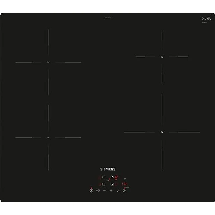 Siemens EU611BEB6E iQ100, Induktionskochfeld, 60 cm, Schwarz, Rahmenlos aufliegend, TouchControl, powerBoost, powerInduktion - schneller, sauberer und sicherer kochen – Bild 1