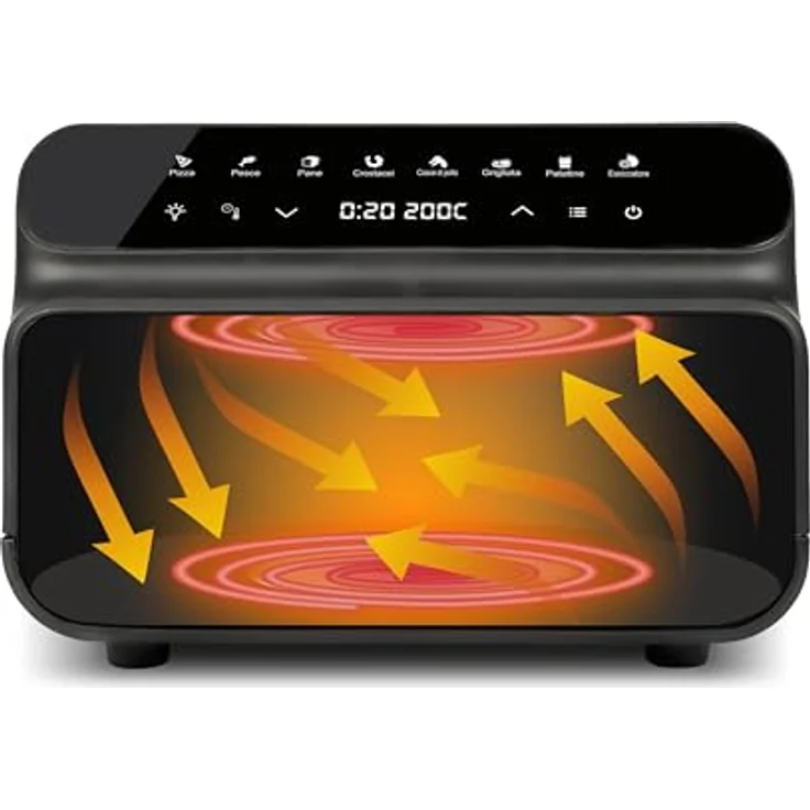G3Ferrari G10181 Einzelfritteuse 10 l unabhängig 2000 W Schwarz, Edelstahl mit Multifunktionsluftfritteuse und doppelten Heizelementen – Bild 4