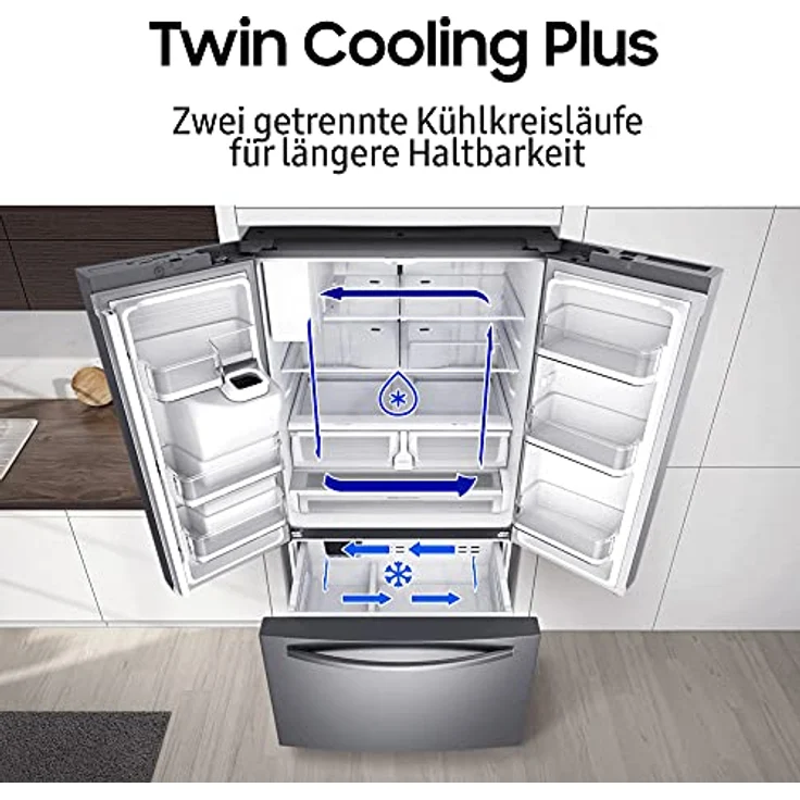 Samsung 3-Türen French Door mit Autofill Water Pitcher und Dual Ice Maker, 674 L Premium Black Steel – Bild 7