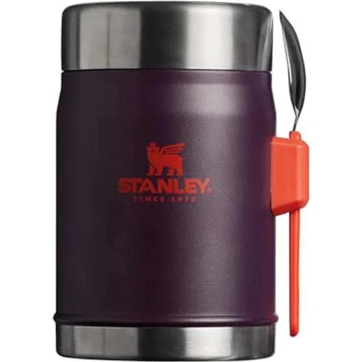 Stanley 1913 Legendary Food Jar + Spork, 0,4 Liter, doppelwandige Edelstahl-Vakuumisolierung, auslaufsicher, violett