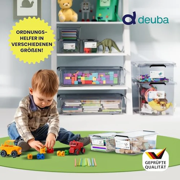 Deuba 10x Aufbewahrungsbox mit Deckel 2L Kunststoff Kisten lebensmittelecht BPA frei transparent stapelbar Küche Schlafzimmer – Bild 2