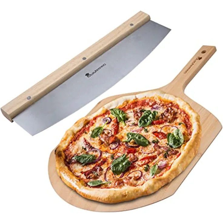MasterPro | Pizzaschneider und Schneidebrett-Set | Ideal für die Zubereitung von Pizzen | Küchenutensilien | Hergestellt aus Hochwertigen Materialien | Leichte Reinigung