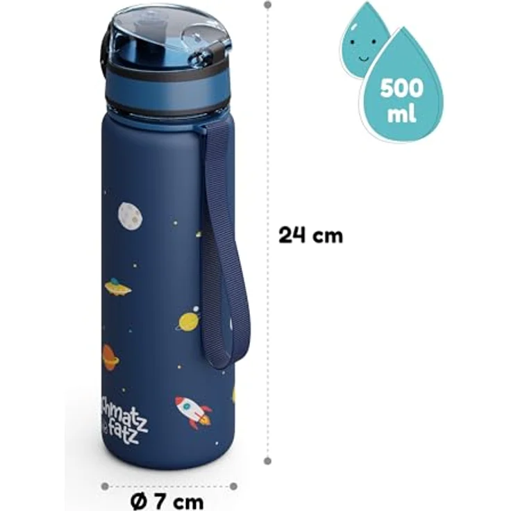 Klarstein Schmatzfatz Trinkflasche Sportflasche 500 ml, BPA-frei, auslaufsicher, mit Fruchtaufsatz, 24 cm, sportliches Design – Bild 7