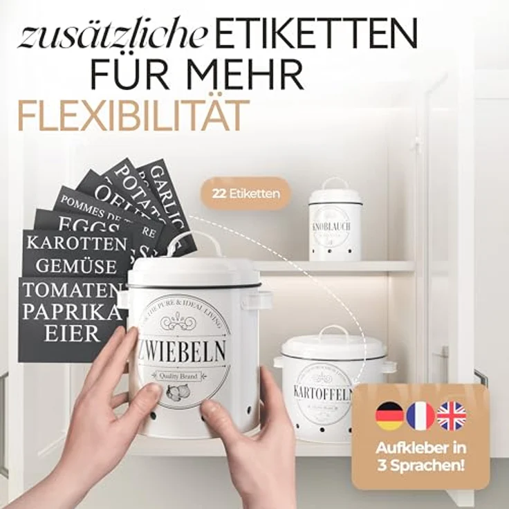 OEM IDEALTASTIC® Kartoffelbewahrungsbox 3-teilig, Vorratsdosen mit 360° Belüftungssystem für optimale Frische – Bild 6
