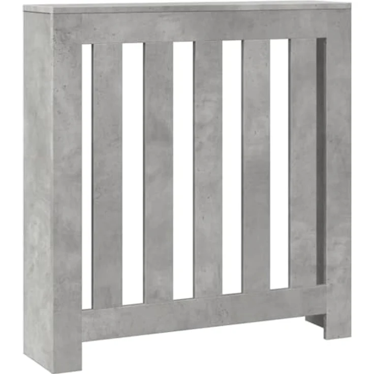 vidaXL Heizkörperverkleidung Betongrau, Holzwerkstoff 78x20x82 cm mit modernem Latten-Design und pflegeleichter Oberfläche – Bild 1