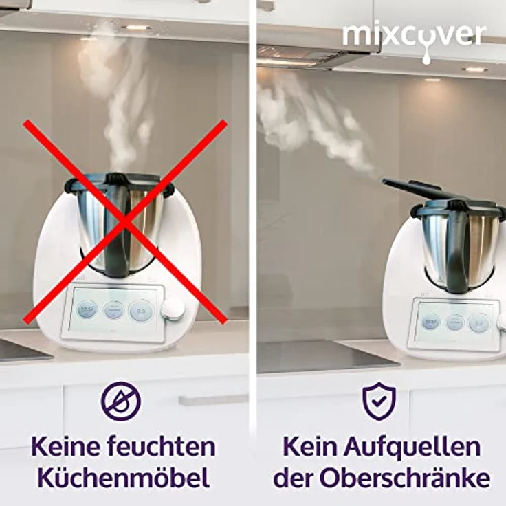 mixcover Steamy Dampfumleiter kompatibel mit Thermomix TM6 TM5 TM31 Monsieur Cuisine Connect Monsieur Cuisine Smart Dunstabzug Dampfaufsatz Möbelschutz Dampfumlenk aus Silikon – Bild 3