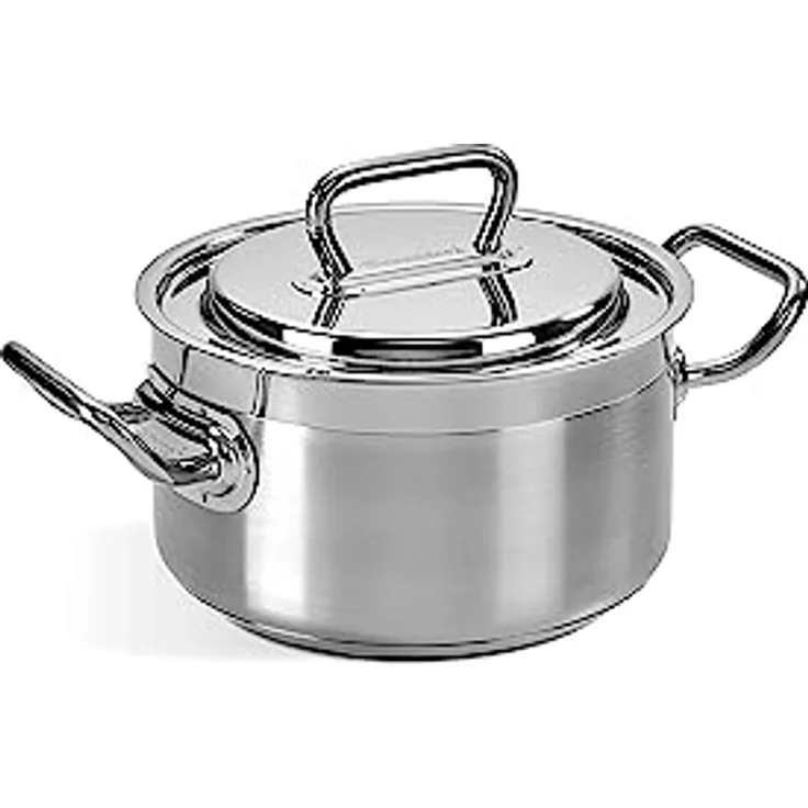 Barazzoni Professional, Casserole with lid ø16cm, Stainless Steel 18/10, Capacity 1,50lt, Induction, Made in Italy