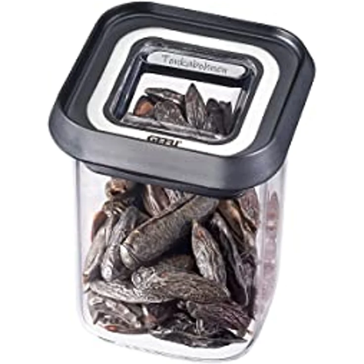 Gefu Vorratsdose PANTRY, mini, 180 ml, transparente Borosilikatglas mit luftdichtem grauen Deckel und Sichtfenster – Bild 3