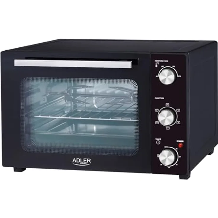 Adler AD 6025, Elektrischer Minibackofen 35L, Schwarz
