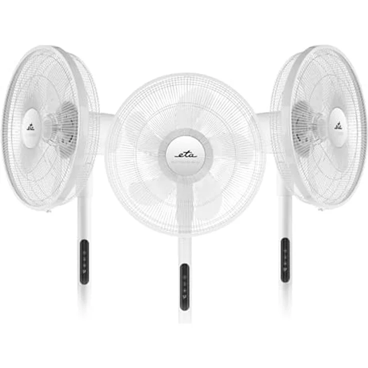 ETA Standventilator Breezo I 45 cm mit Oszillation, 4 Geschwindigkeiten, Fernbedienung, 60 W, leise 62 dB, 5 Lüfterblätter, 230 V – Bild 5