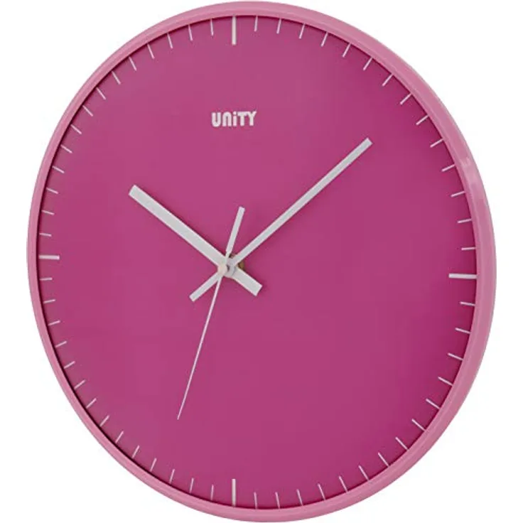 UNITY Galaxy Wanduhr, kuppelförmig, geräuschlos 30 cm, Rosa