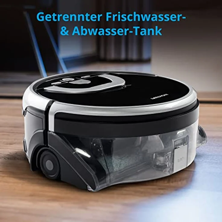 MEDION Wischroboter mit Wassertank P10W (Modell 2021, intelligente Navigation, Bodenreiniger mit Walze für Holzboden Hartboden Parkett, getrennter Schmutzwassertank/Frischwassertank) – Bild 4