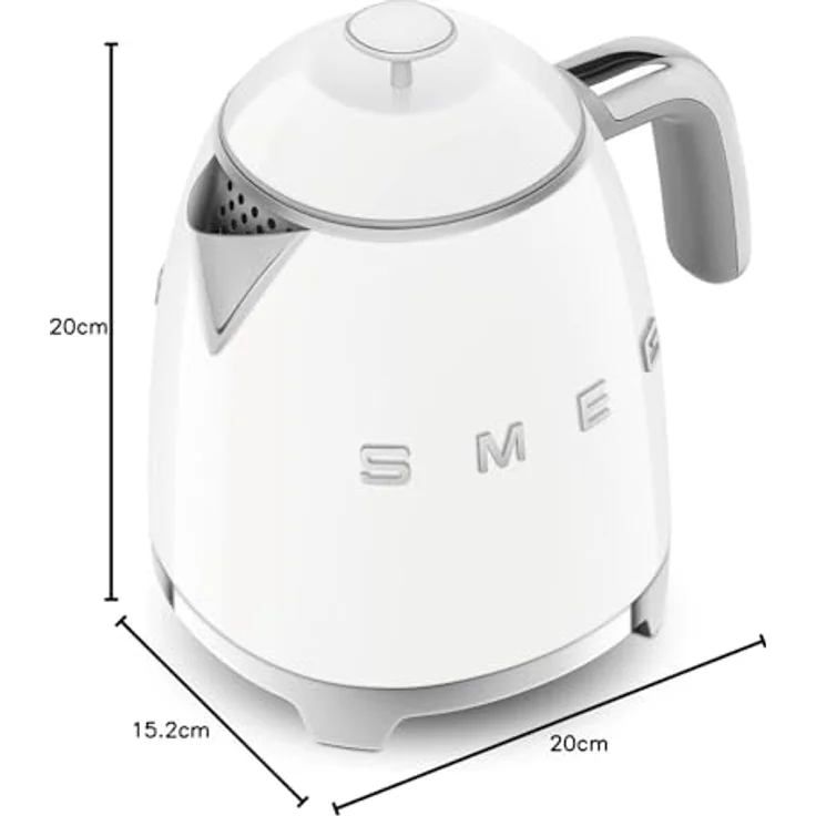 Smeg KLF05WHEU Wasserkocher Mini 50's Style, 1400W, 0,8 L, Kunststoff, Wasserstandsanzeige, weiß – Bild 6