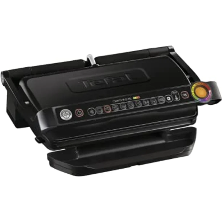 Tefal GC7228 OptiGrill+ XL Kontaktgrill, 2000 Watt, 9 automatische Grillprogramme, 40 x 20 cm Grillfläche, Antihaftbeschichtet, inkl. OptiMal International Rezeptbuch, schwarz – Bild 2