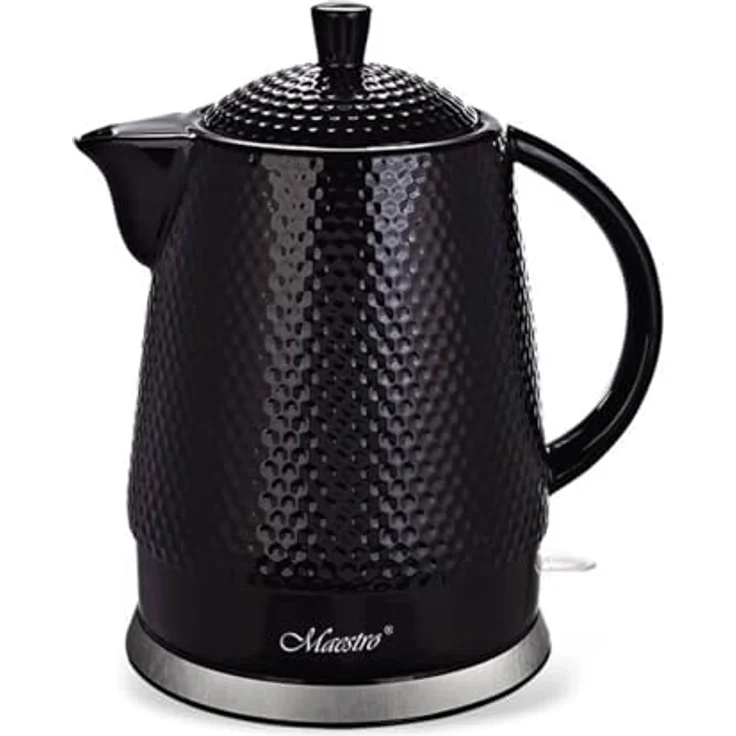 Feel Maestro Wasserkocher MR-069, 1,5 l Keramik-Wasserkocher mit 1500 W in schwarz, automatische Abschaltung und Füllstandsanzeige – Bild 1
