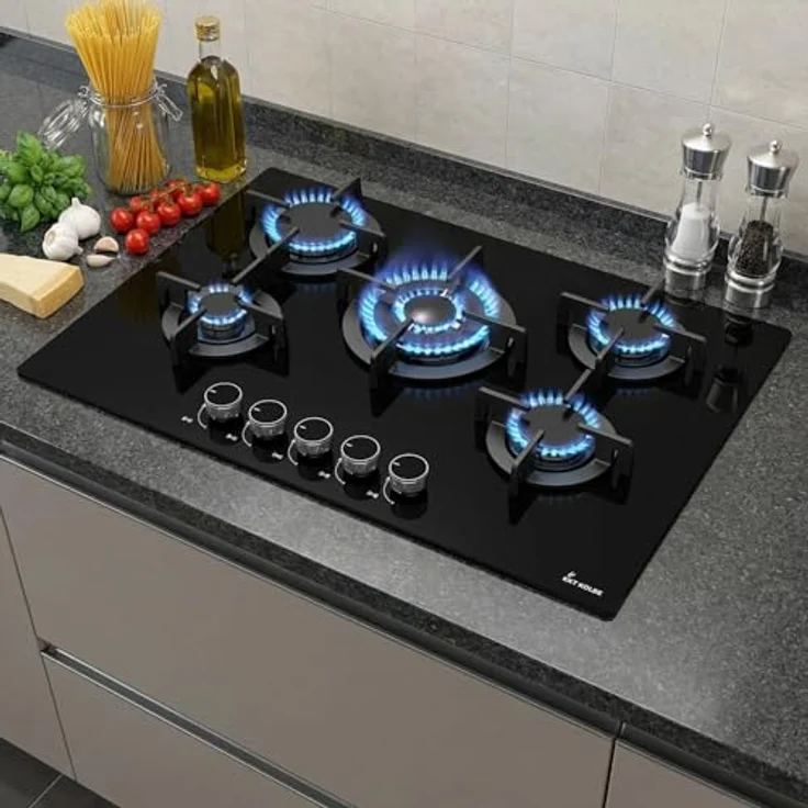 KKT KOLBE G805G Gaskochfeld 59 cm, autark, 7,9 kW, 4-flammig, stufenlos regelbar, Wok-Zone, glas, für Erdgas und Propangas – Bild 3
