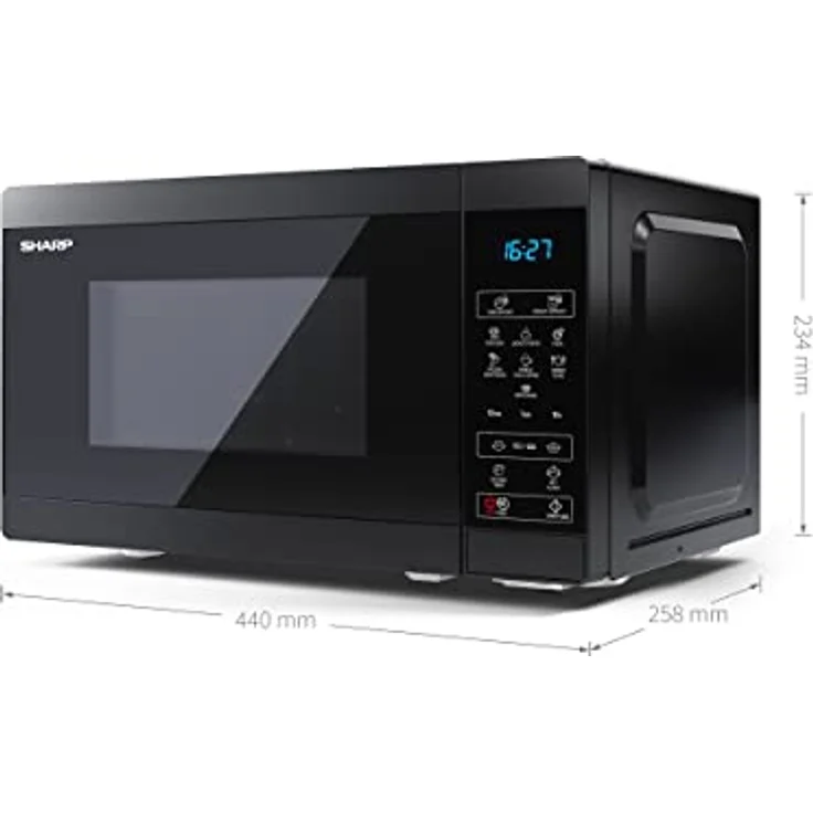 Sharp YC-MS02E-B Mikrowelle, Standgerät, 800 Watt, 20 Liter Garraum, schwarz – Bild 3