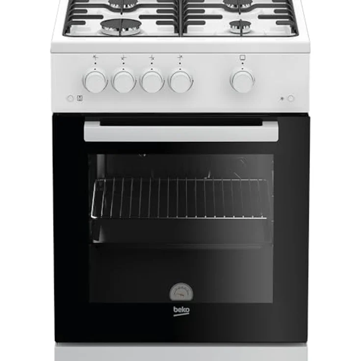 Beko FSG52010FW Freistehender Gasherd, 50 cm mit 4 Kochzonen, Gasbackofen mit Elektrozündung und Innentemperaturanzeige, herausnehmbares Innenglas, Weiß – Bild 3